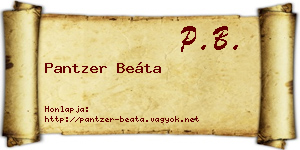 Pantzer Beáta névjegykártya